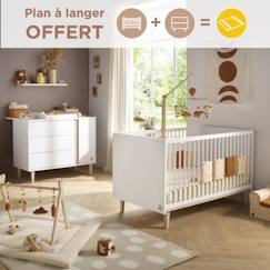 Chambre bébé, lit évolutif et commode à langer 3 tiroirs et 1 porte - paloma  - vertbaudet enfant