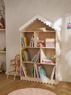 Chambre et rangement-Bibliothèque enfant feston bois maison