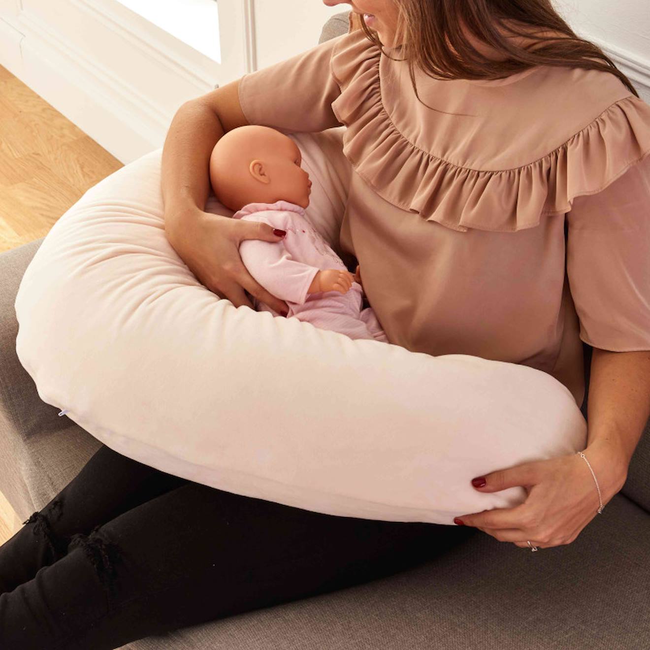 Pack Coussin De Maternité Xxl - Idéal Grossesse, Allaitement Et Pouf Pour Enfant Beige (babysom) - Image 1