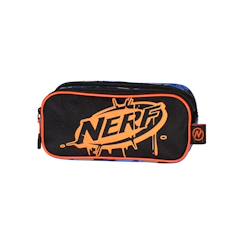 Jouet-Nerf - trousse scolaire double compartiment playground - noir orange - enfant