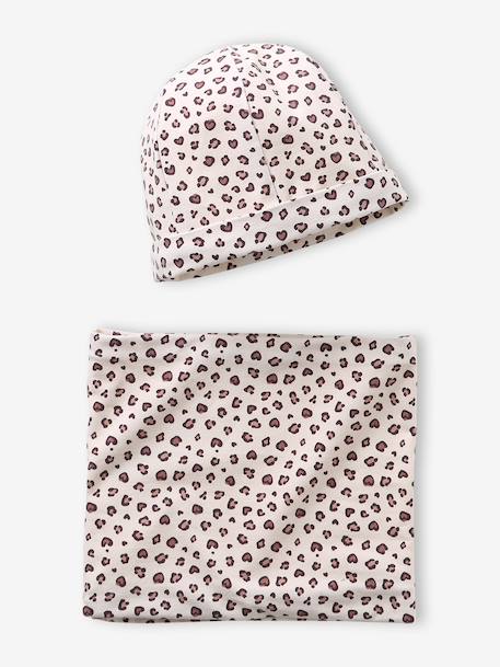 Fille-Ensemble fille bonnet et snood jersey