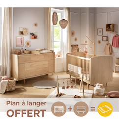 Chambre bébé évolutive, lit 140x70 évolutif et commode à langer - my love  - vertbaudet enfant