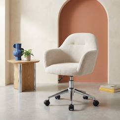 Chambre et rangement-Chaise de bureau enfant à roulettes ajustable tissu chenille - stan kid