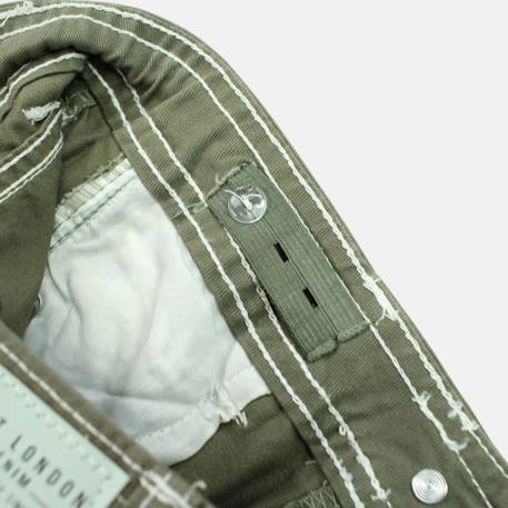 Short en jeans fille avec decor tressé Kaki+Marine+Rose 5 - vertbaudet enfant 