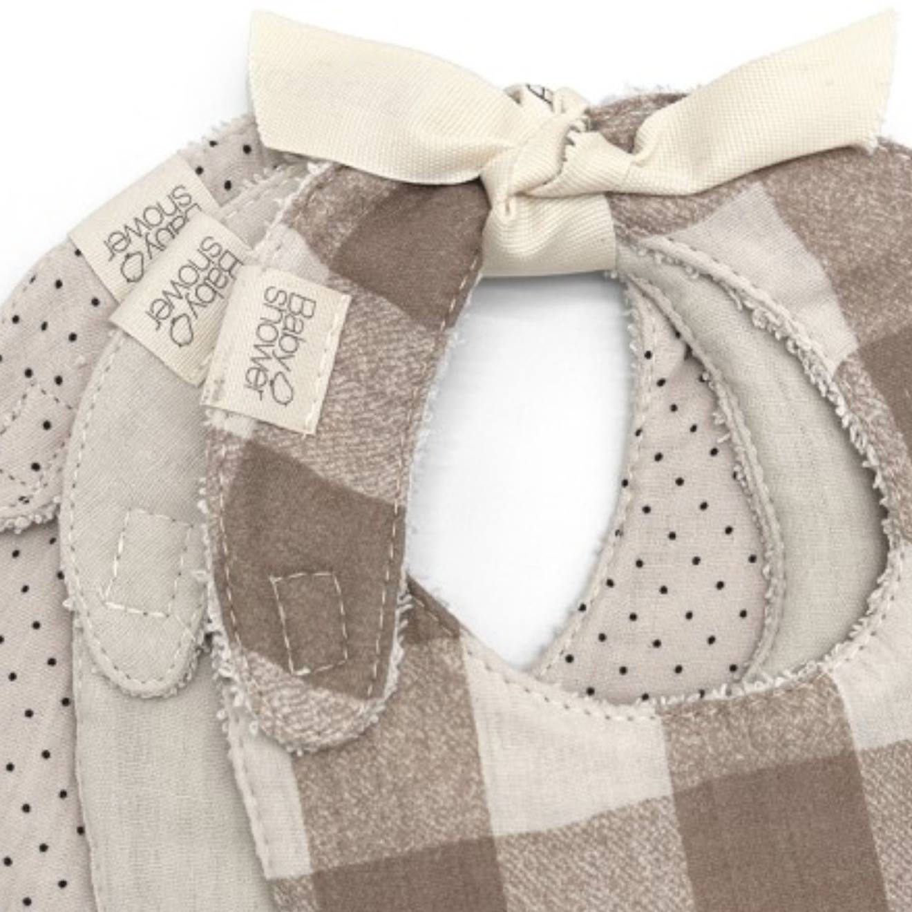 Lot De 3 Bavoirs En Coton Beige, Marron (Babyshower) - Image 1