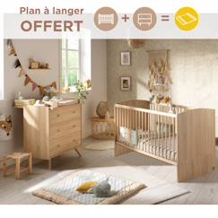 Chambre et rangement-Chambre-Chambre bébé, lit évolutif et commode à langer - access