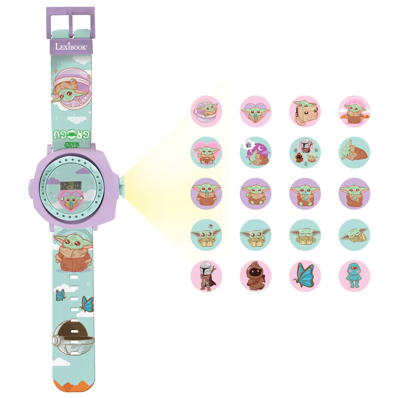 Lexibook Montre Projecteur Grogu Star Wars Multicolore