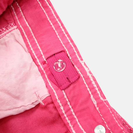 Short en jeans fille avec decor tressé Kaki+Marine+Rose 18 - vertbaudet enfant 
