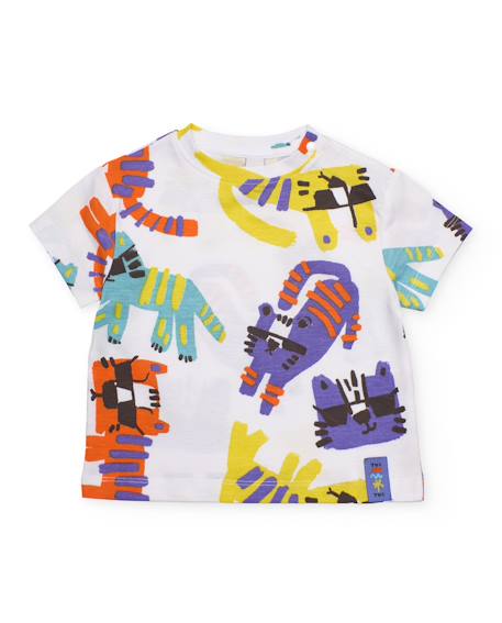 Bébé-T-shirt garçon en maille avec motif animaux