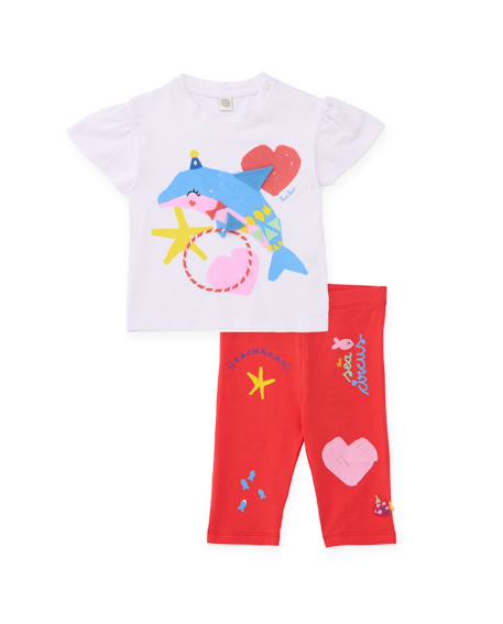 Bébé-Ensemble en maille pour fille avec motif dauphin