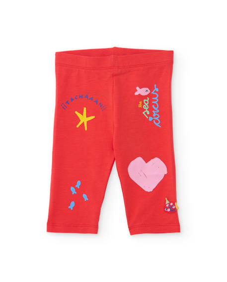 Fille-Legging en maille pour fille avec imprimés décoratifs