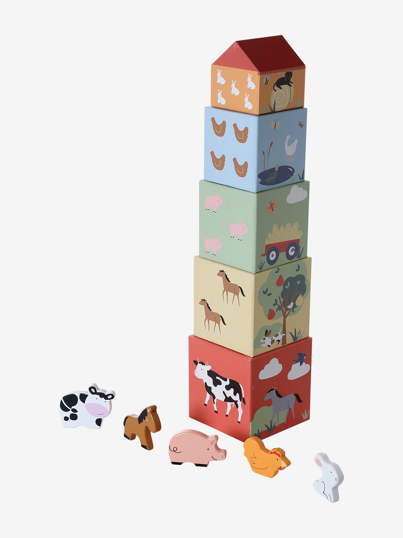 Coffret 5 jouets d’éveil bois FSC® multicolore (Vertbaudet) - Image 2