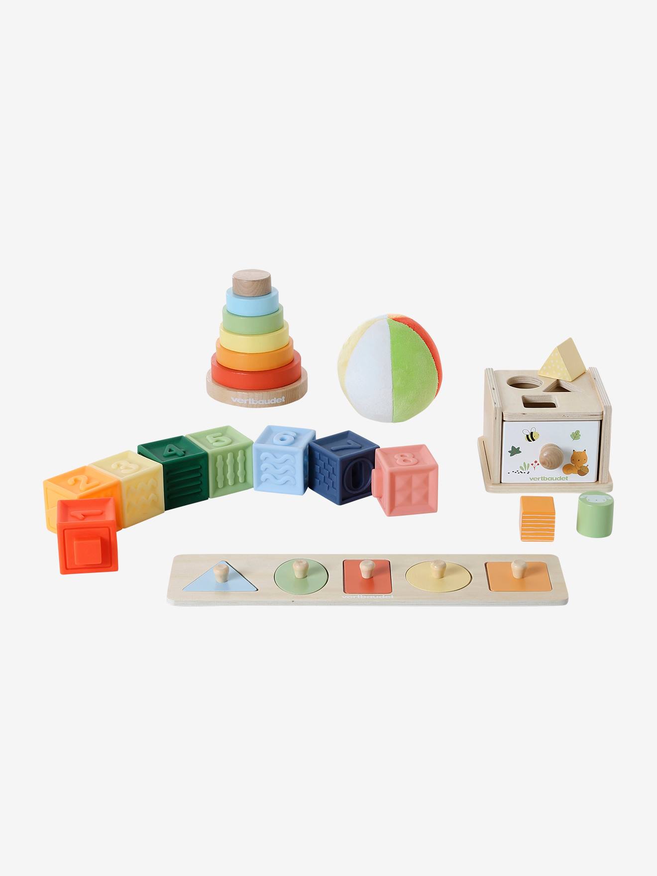 Coffret 5 jouets d’éveil bois FSC® multicolore (Vertbaudet) - Image 1