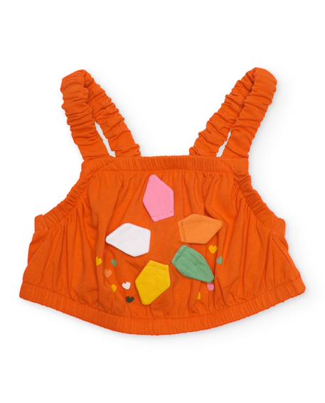 Fille-T-shirt, sous-pull-Top fille en maille avec détails en relief
