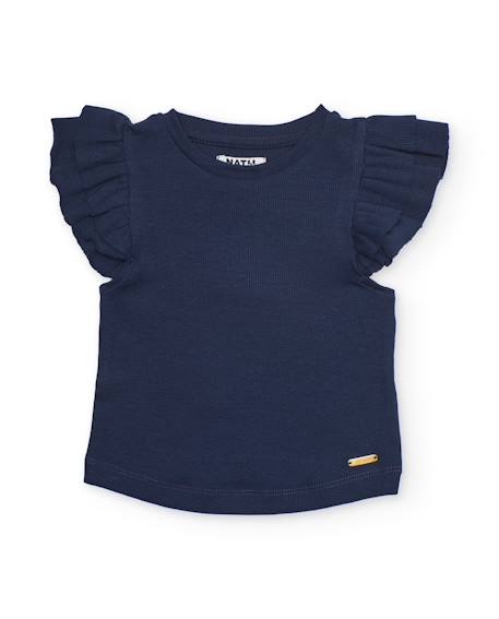 Fille-T-shirt, sous-pull-Top fille en maille côtelée