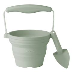 -Seau pliable en silicone avec truelle – jouet de jardin et de plage souple et coloré
