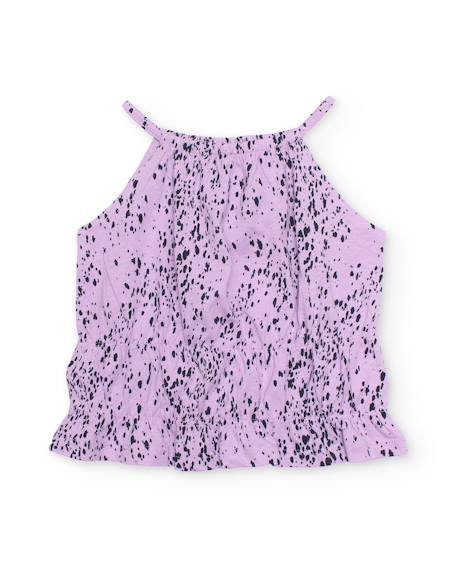 Fille-Top fille en maille avec imprimé à pois