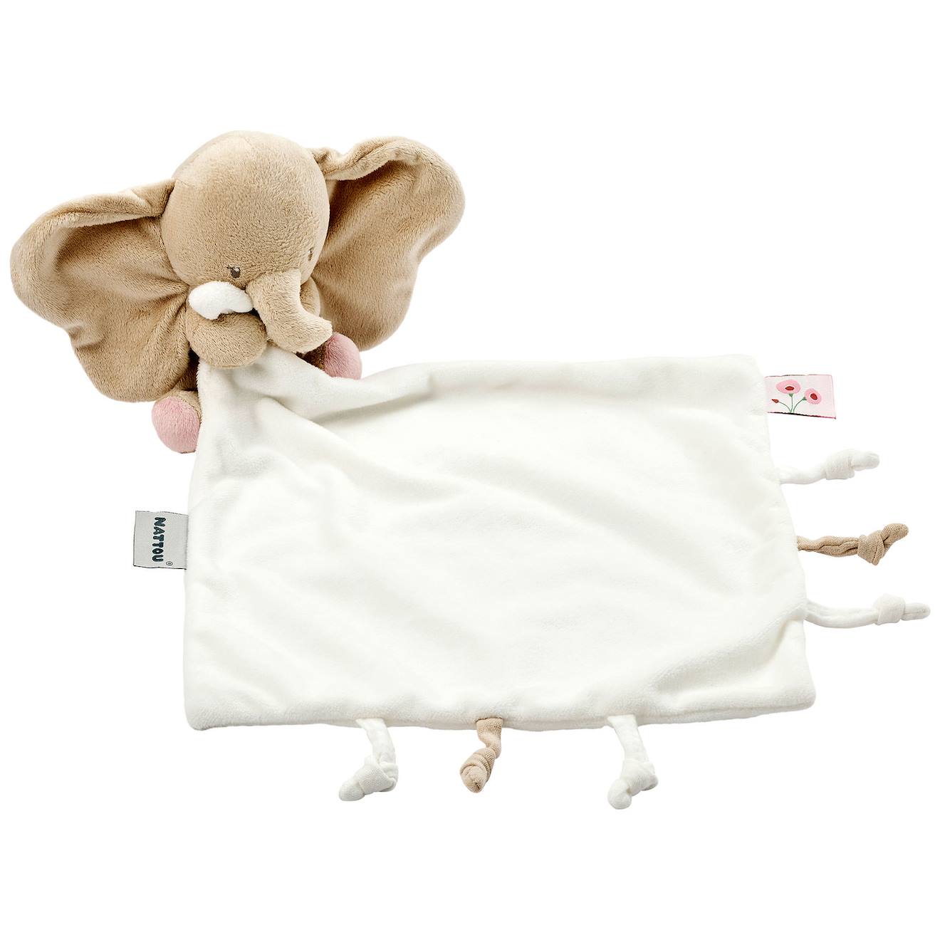 Doudou Câlin Fanfan L'éléphant Blanc Crème (27 Cm) Beige, Blanc