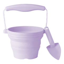 Jouet-Seau pliable en silicone avec truelle – jouet de jardin et de plage souple et coloré