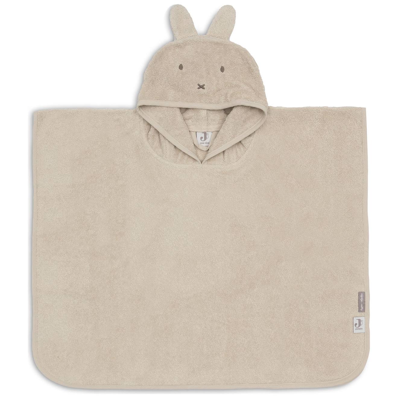 Poncho De Bain Éponge En Coton Beige