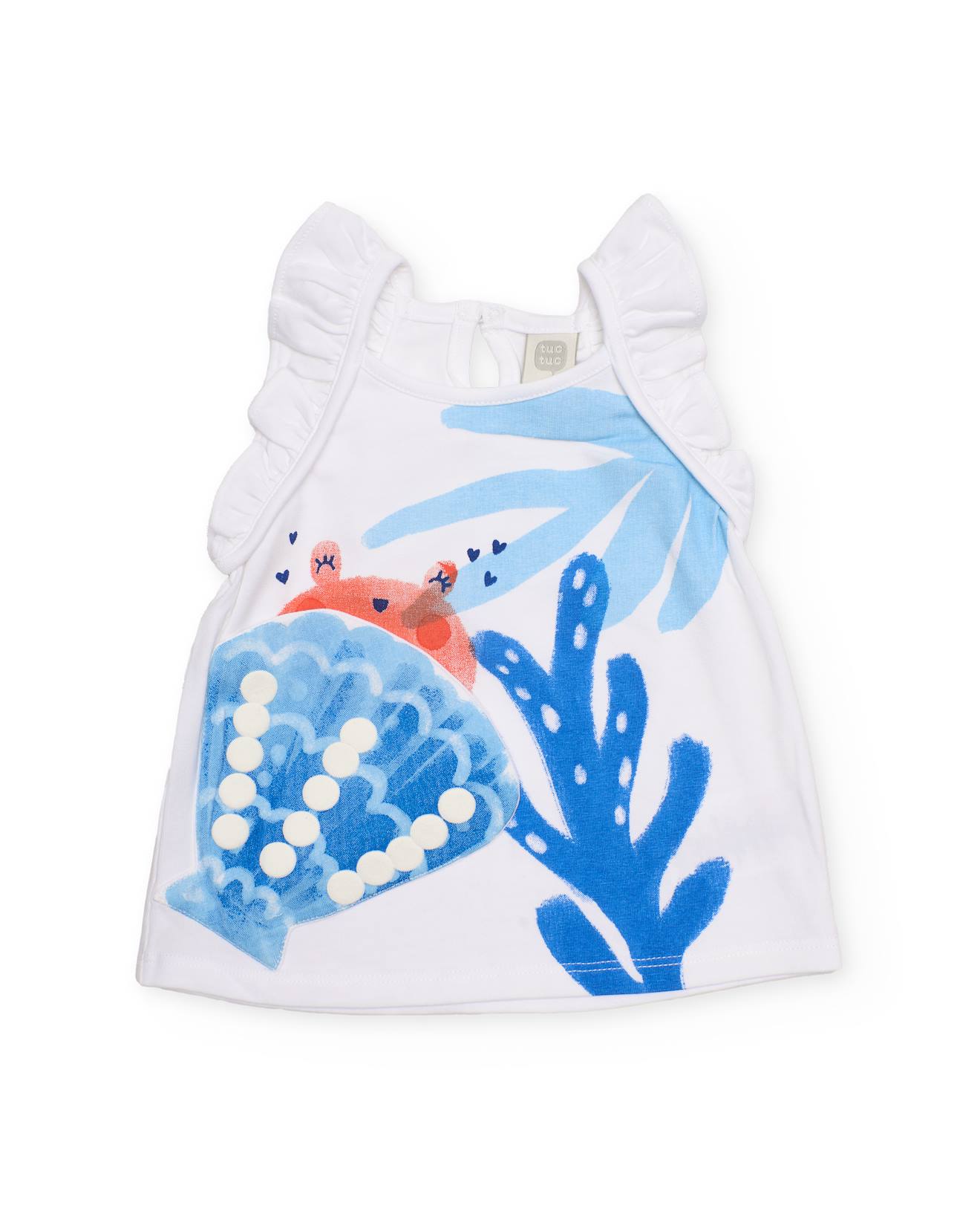 T-shirt Pour Fille En Maille Avec Volants Aux paules Blanc 15 €