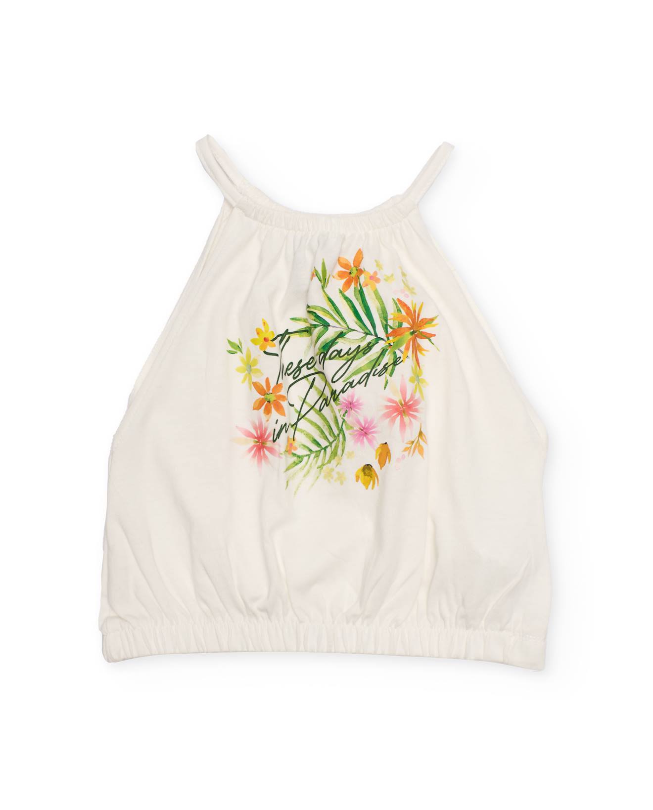 Top Fille En Maille Avec Encolure Dos-nu Blanc