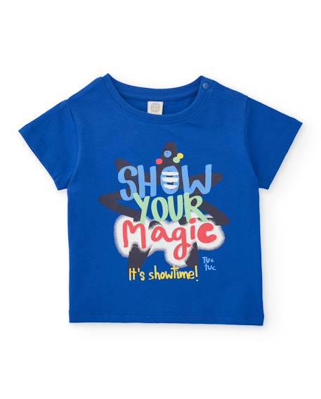 T-shirt garçon en maille avec message sur le devant  - vertbaudet enfant