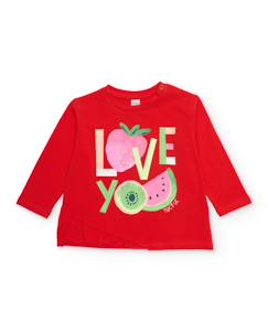 -T-shirt fille en maille avec bas asymétrique