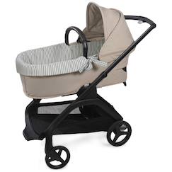 Housse de nacelle et drap housse pour nacelle praliné vichy rayures moka  - vertbaudet enfant