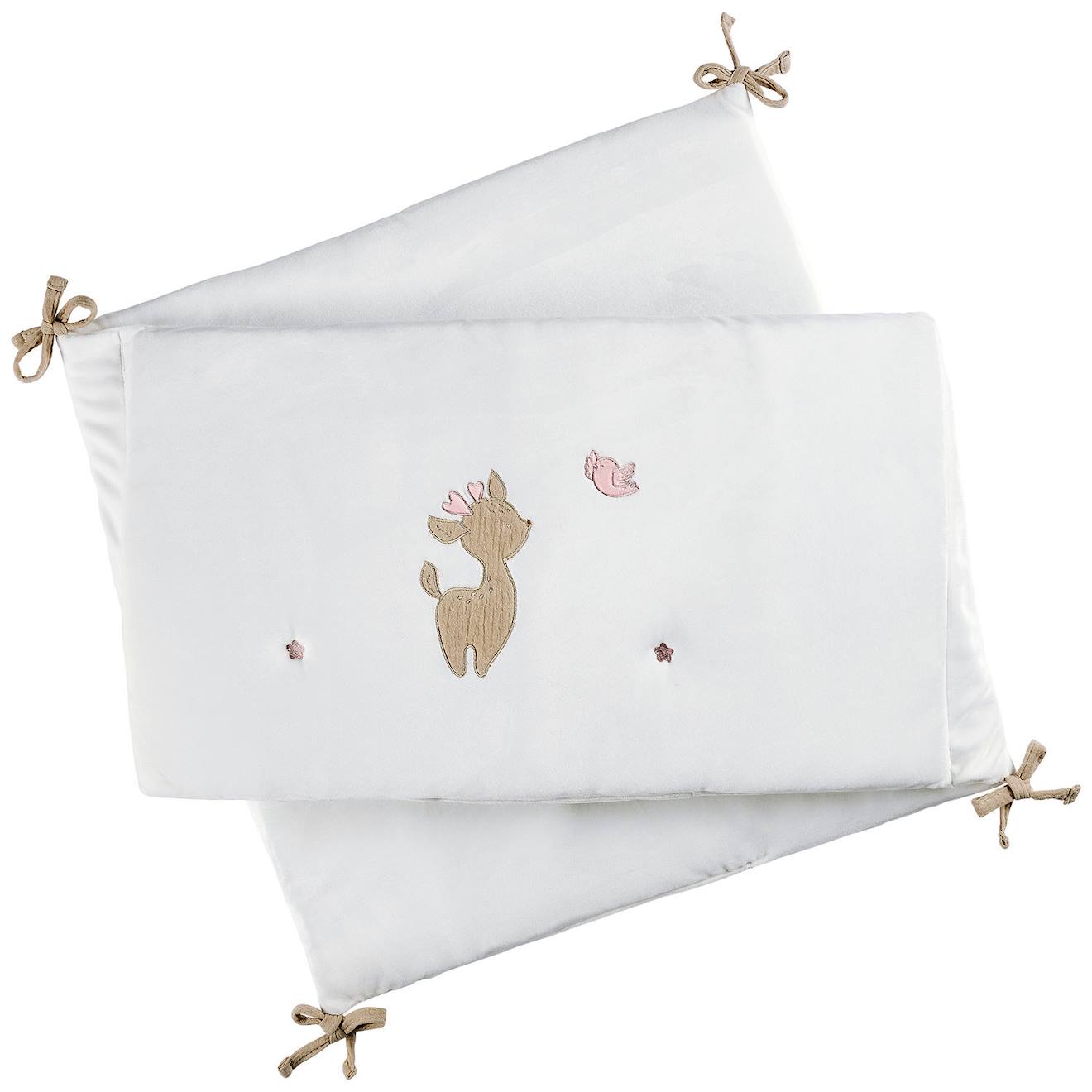 Tour De Lit Fanfan (pour Lits 60 X 120 Et 70 X 140 Cm) Blanc, Beige, Rose