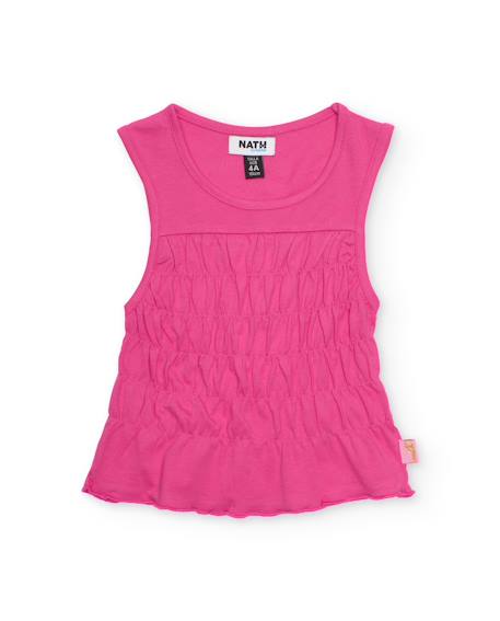 Fille-T-shirt fille en maille avec buste froncé