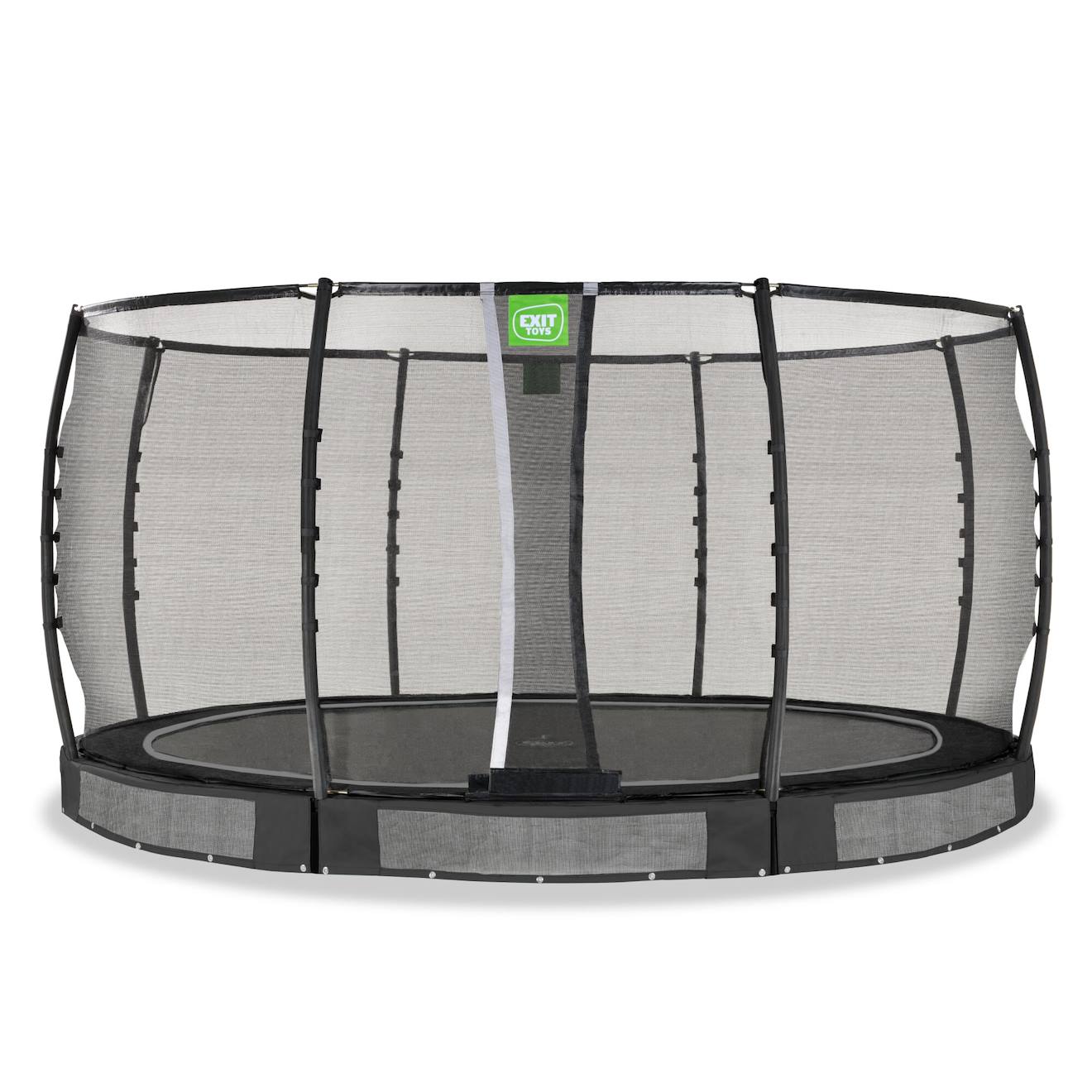 Trampoline Semi-enterré Ø427cm Protection Pieds Et Filet Premium Noir