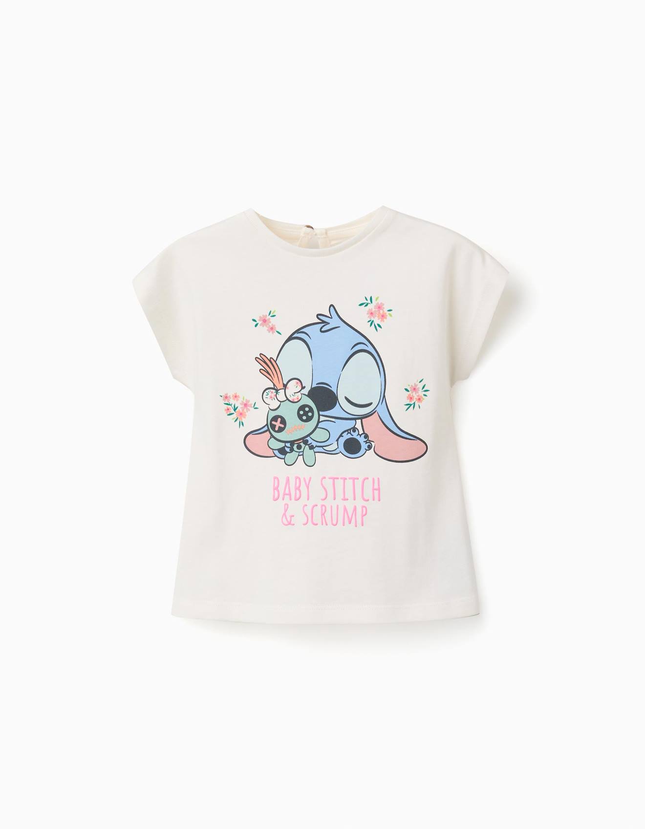 T-shirt En Coton Avec Imprim Baby Stitch Beige Clair 15 €