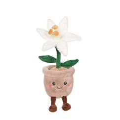Jouet-Peluche - peluche fleur lys avec pot taupe – mimi flowers – 24 cm