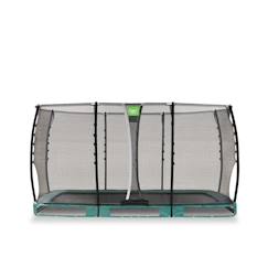 Jouet-Jeux de plein air-Trampoline semi-enterré rectangulaire 214x366cm avec filet de sécurité