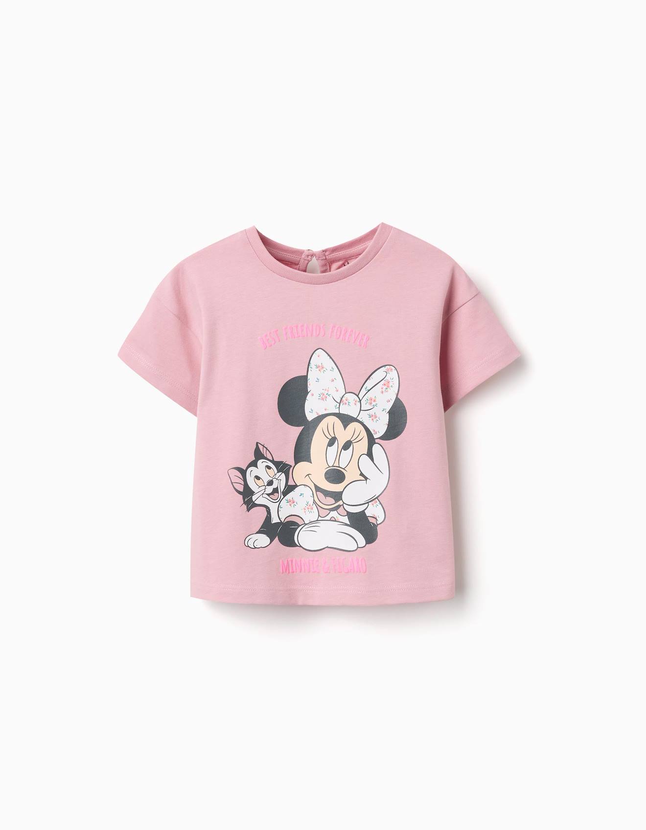 T-shirt En Coton Avec Imprim Minnie Figaro Rose Clair 15 €