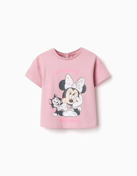 Bébé-T-shirt en coton avec imprimé minnie & figaro