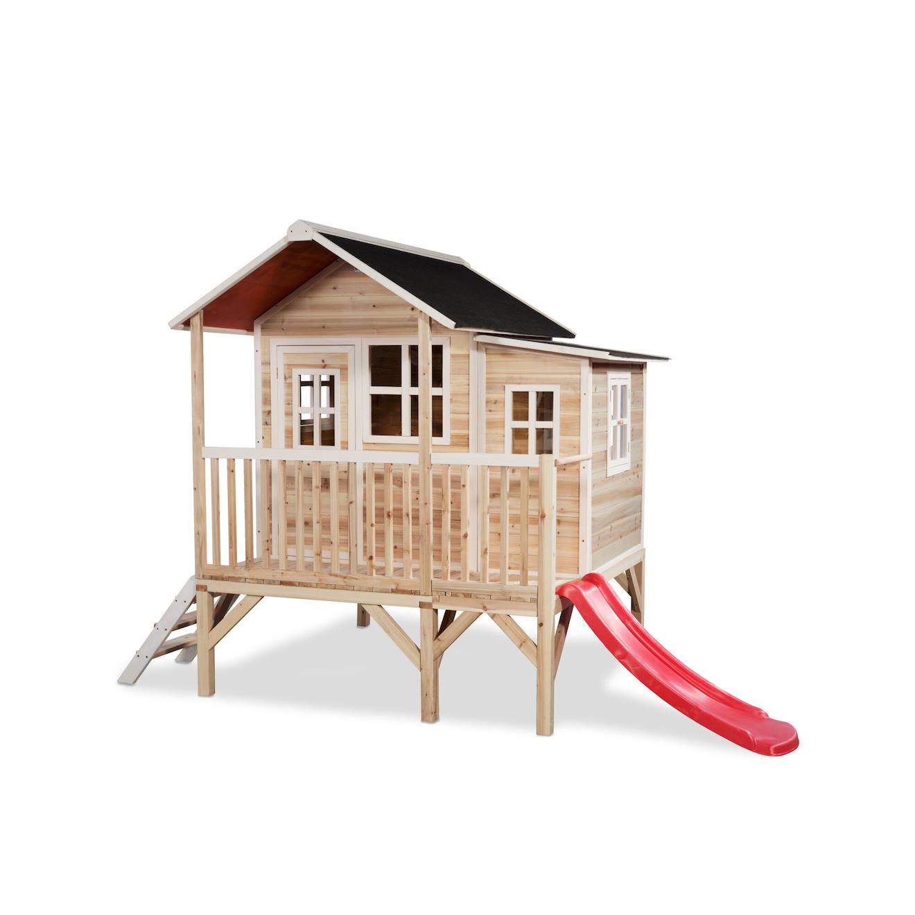 Maisonnette Bois Fsc Pilotis Toboggan Extension Loft 350 Naturel