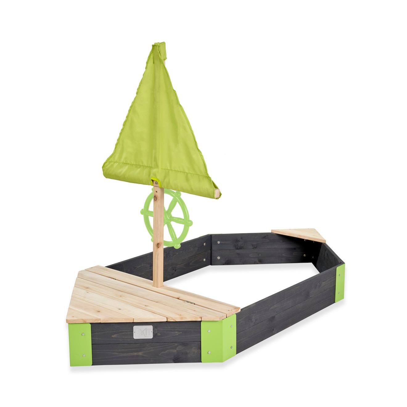 Bac À Sable En Forme De Bateau En Bois Pour Jardin Enfant Gris