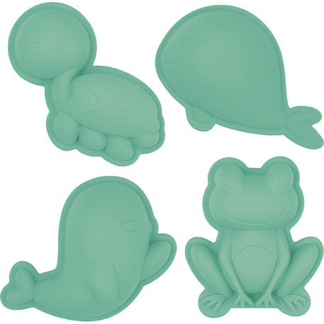 Set de 4 moules de plage en silicone souple Gris+Jaune+Rose+Rouge+Vert+Violet 10 - vertbaudet enfant 