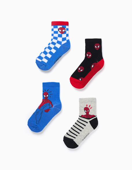 Garçon-Lot de 4 paires de chaussettes avec imprimés spider-man