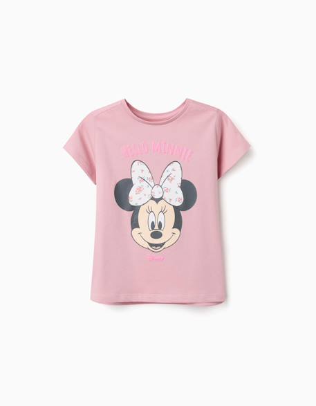 Fille-T-shirt, sous-pull-T-shirt en coton avec imprimé minnie