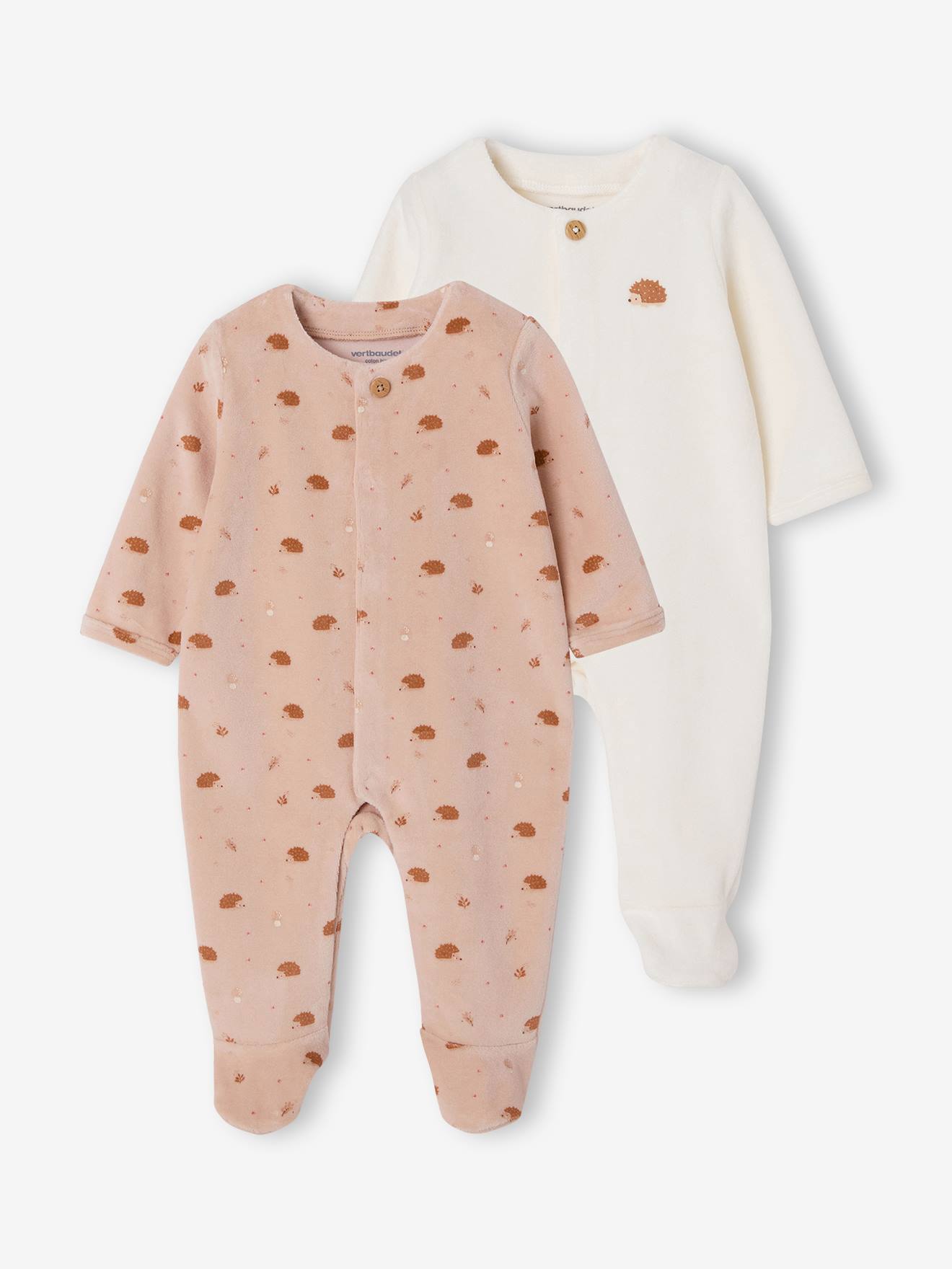 Lot de 2 dors-bien naissance hérisson beige