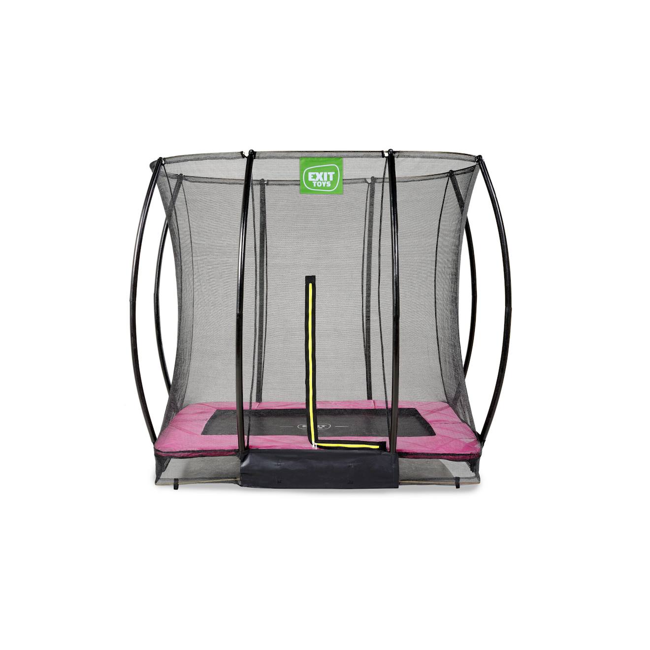 Trampoline Enterré Rectangulaire 153x214cm Avec Filet Rose