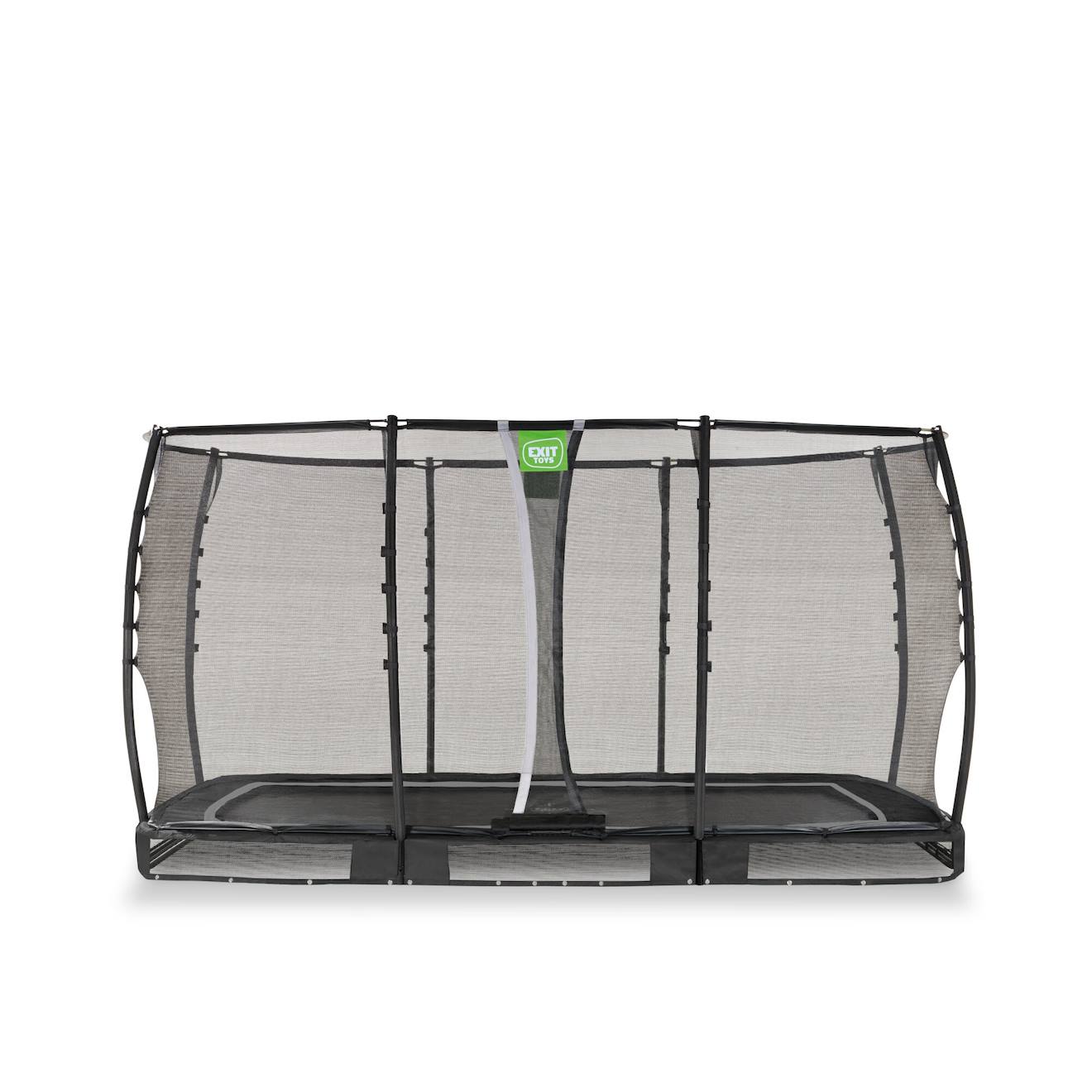 Trampoline Semi-enterré Rectangulaire 214x366cm Protection Pieds Noir