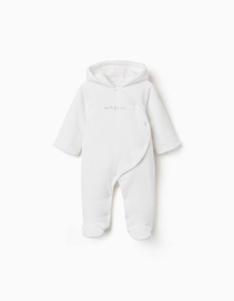 Bébé-Salopette, combinaison-Combipilote en velours rembourré avec capuche et broderie