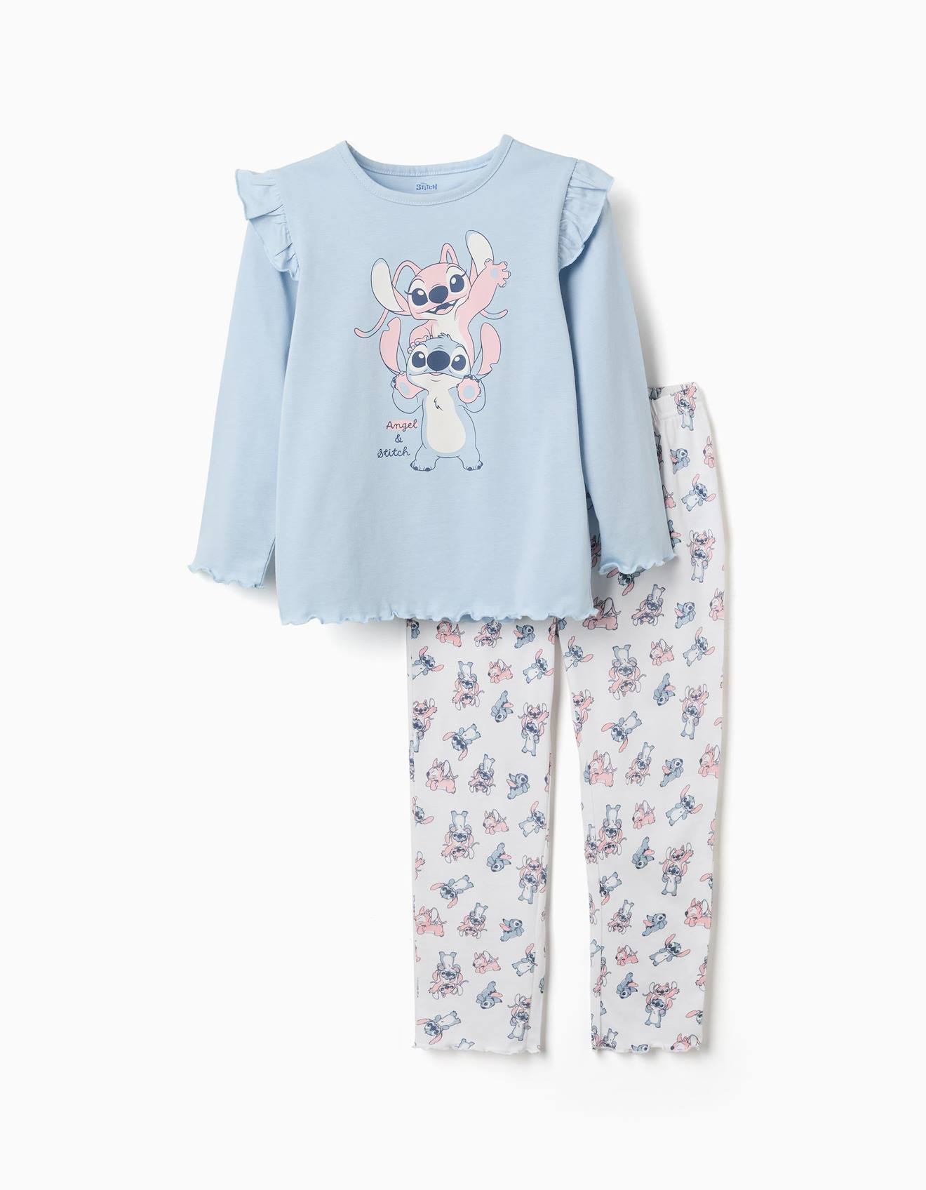 Pyjama Manches Longues Avec Imprim Stitch Angel Bleu Clair 26 €