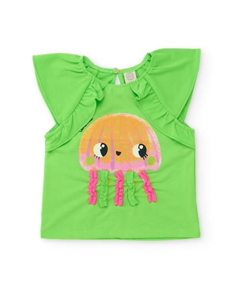 Bébé-T-shirt fille en maille avec bretelles froncées