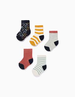 5 paires de chaussettes avec détails contrastés  - vertbaudet enfant