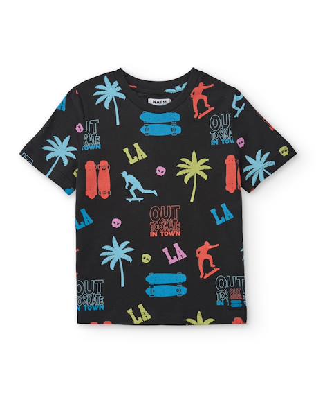 Garçon-T-shirt garçon en maille au design urbain